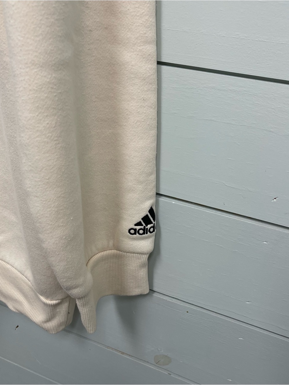 Adidas cream and black sweatshirt hoodie men's size medium - Picture 4 of 5